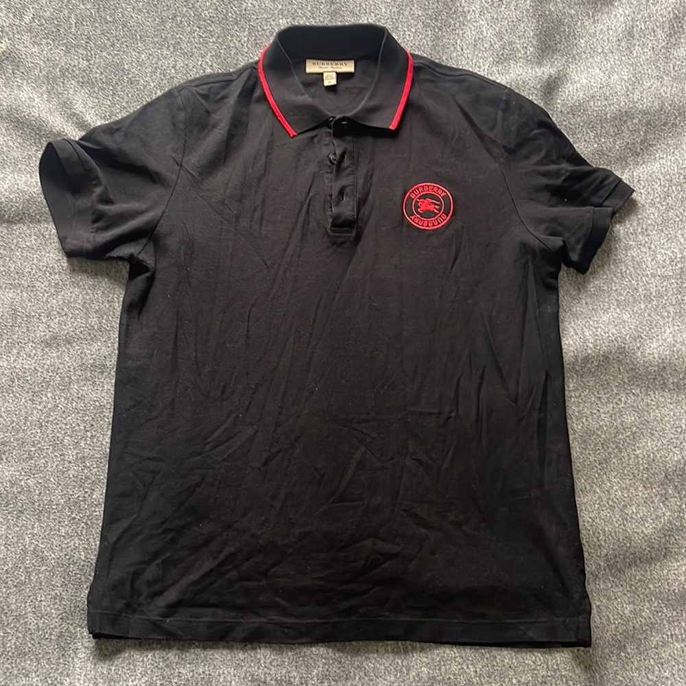 Men’s Burberry black and red Polo